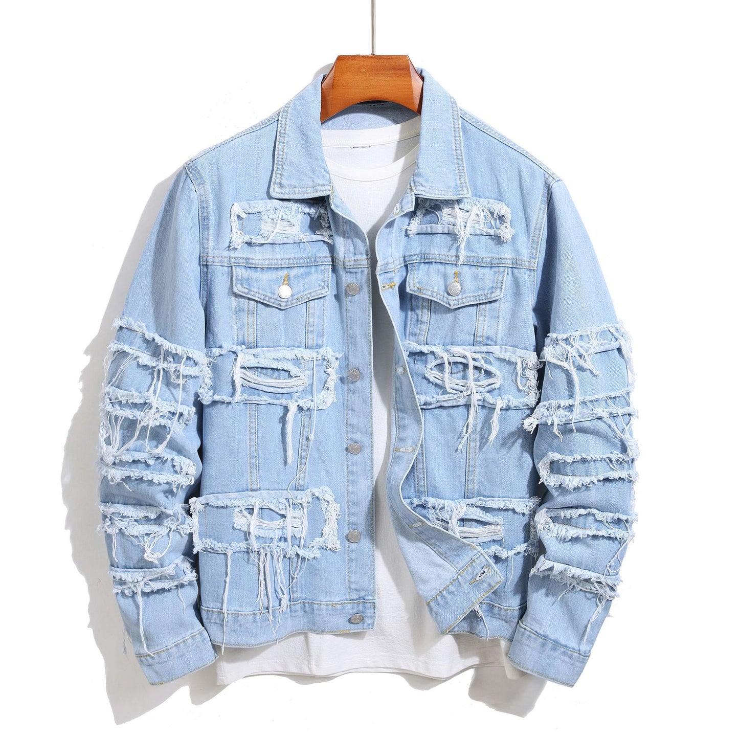 Chaqueta Vaquera Rota para Hombre Estilo Urbano - Vivea Casa