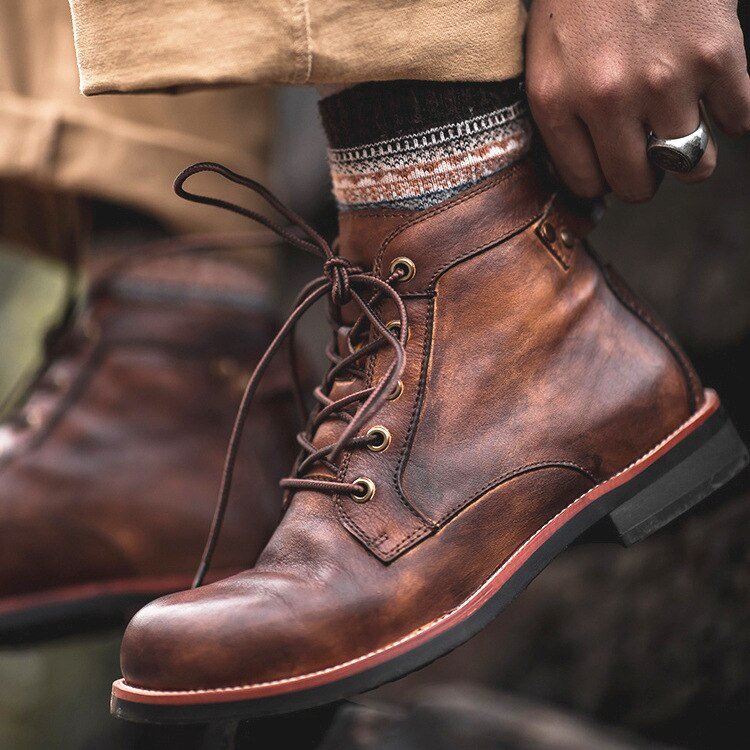 Clyde - Botas ortopédicas de piel para hombre - Vivea Casa