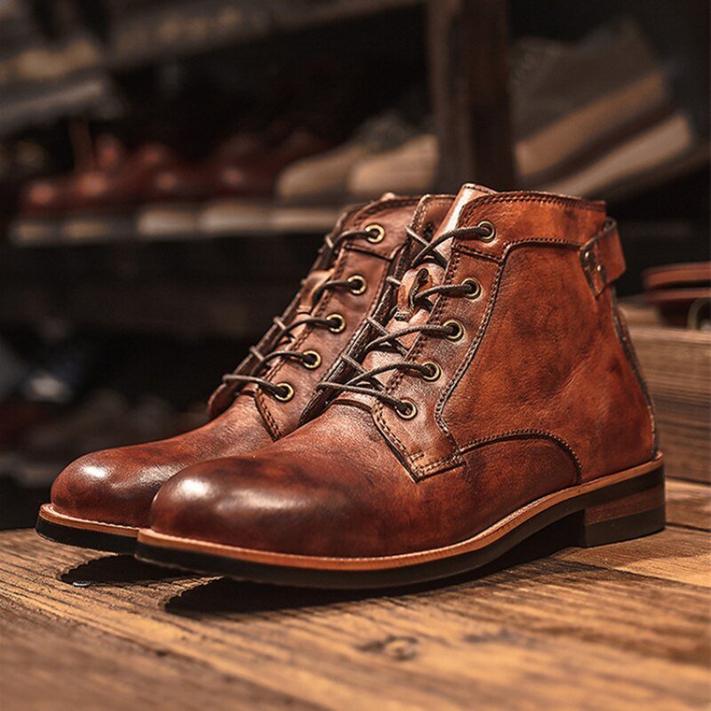 Clyde - Botas ortopédicas de piel para hombre - Vivea Casa