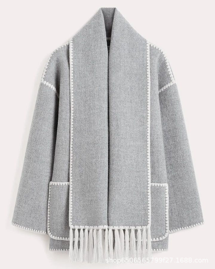 Lesty - Abrigo con Bufanda Oversize - Vivea Casa