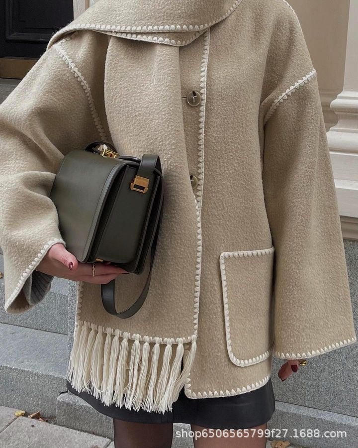 Lesty - Abrigo con Bufanda Oversize - Vivea Casa