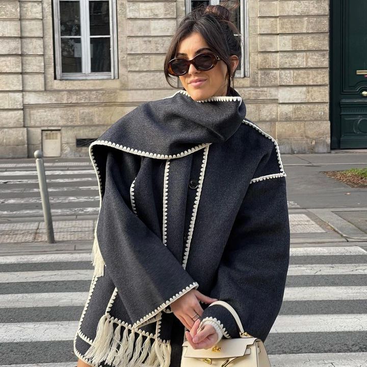 Lesty - Abrigo con Bufanda Oversize - Vivea Casa